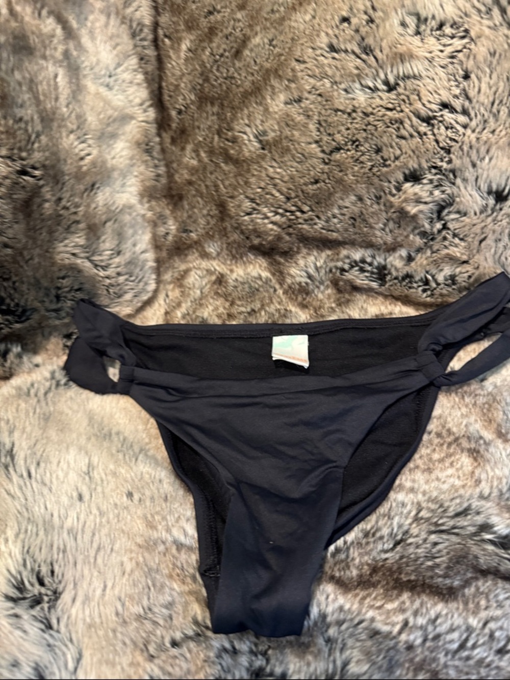 Black Bikini Bottom with Side Wrap Detail